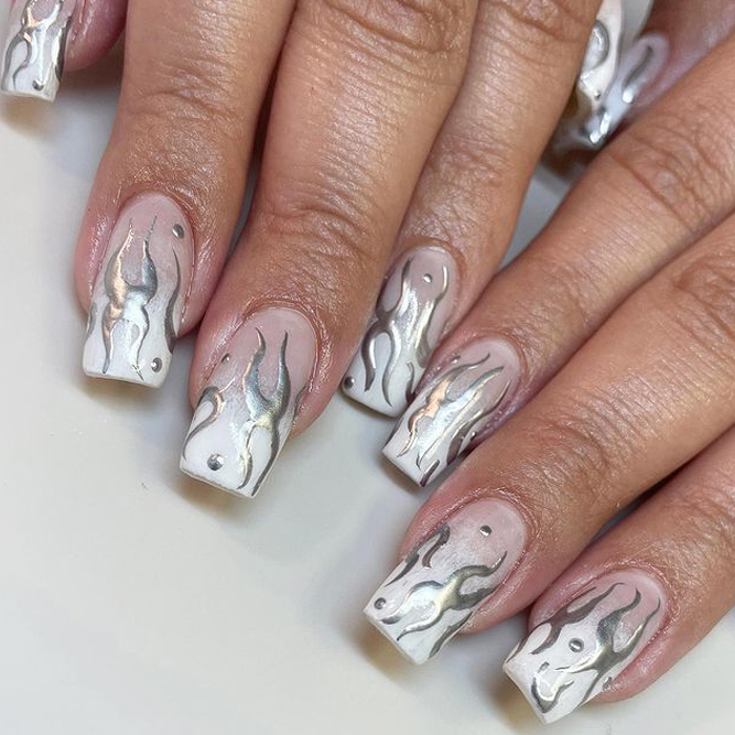 Flames for White Coffin Nails