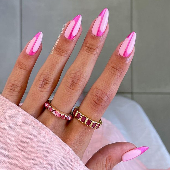 Different shades of pink and blue. #pridenails : r/Nails