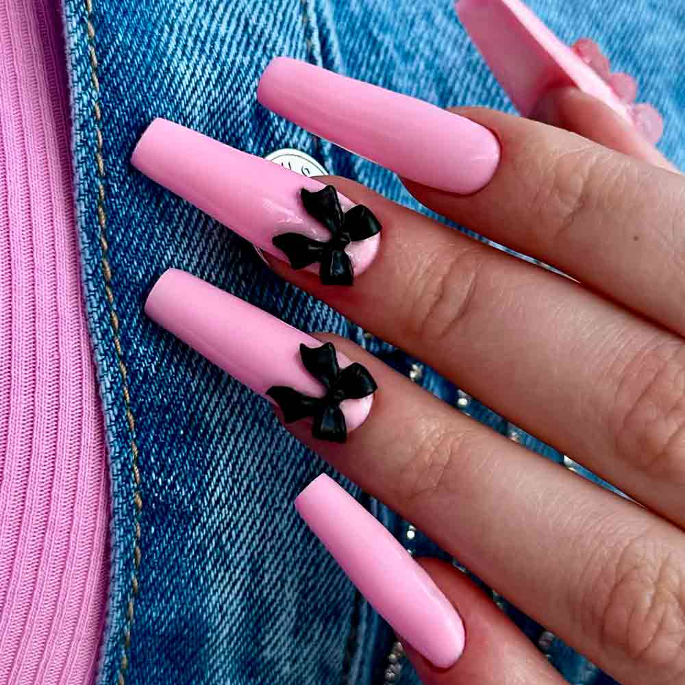 Pink Stiletto Summer Nails 