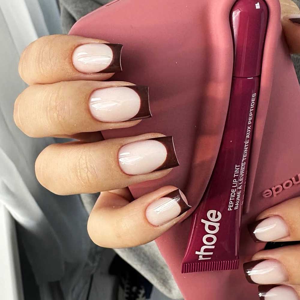 Coffee French #fallnails #fallmanicure #naildesigns