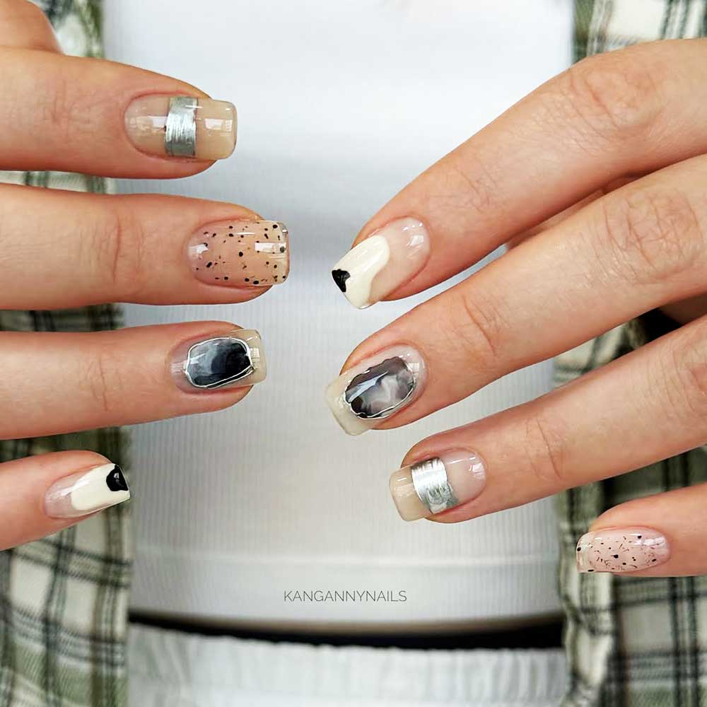 Chrome Fall Nail Art #fallnails #fallmanicure #naildesigns